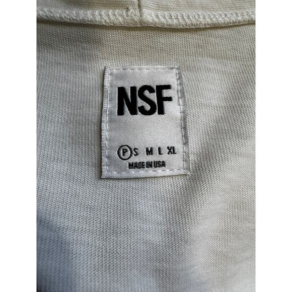 NSF White Cotton Button Front Top Relaxed Minimalist Made in USA Size Small - Picture 4 of 6